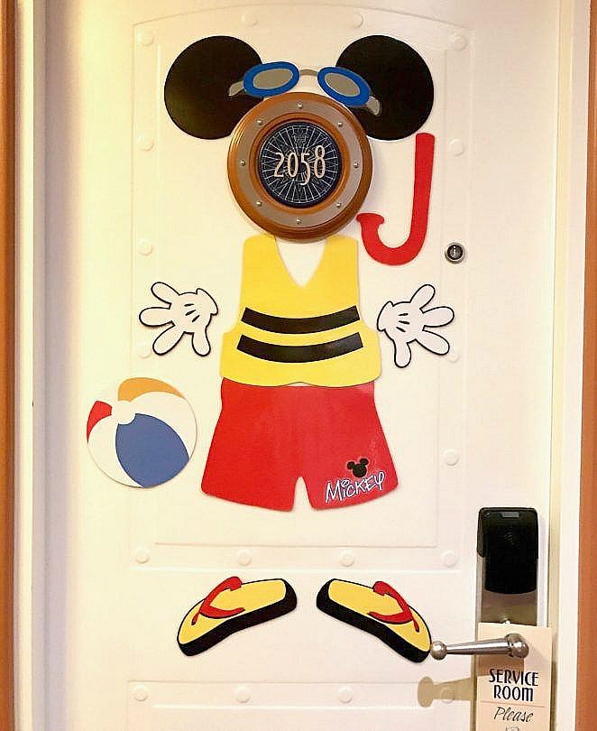 Decorated stateroom door on a Disney Cruise